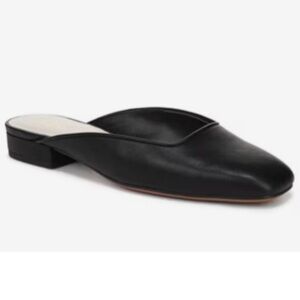 Franco Sarto Black Square Toe Slip On Mules Shoes NWT Size 7